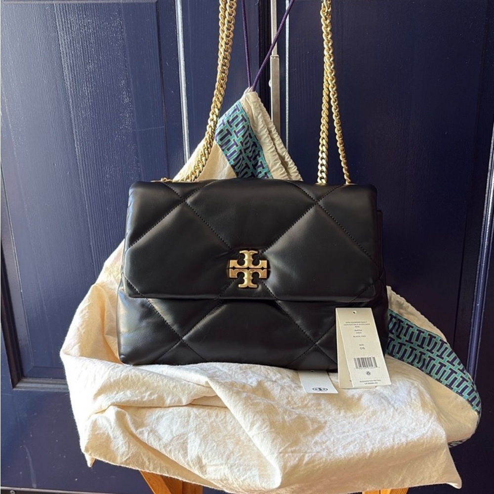 Tory Burch Black Quilted Leather Shoulder Bag - Picture 2 of 11